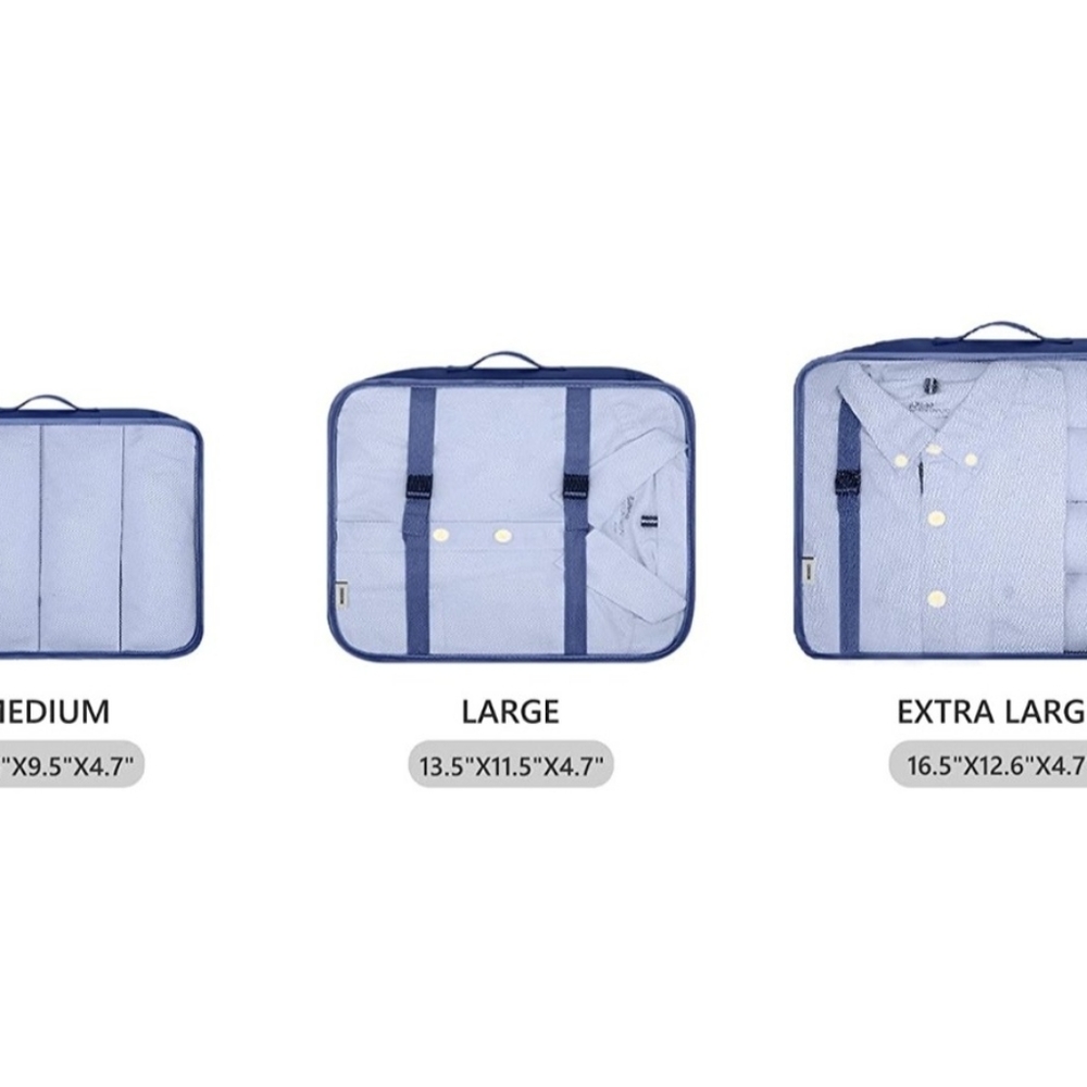 Mossio 6 Set Packing Cubes with Shoe Bag - Travel Luggage Organizer for Suitcase